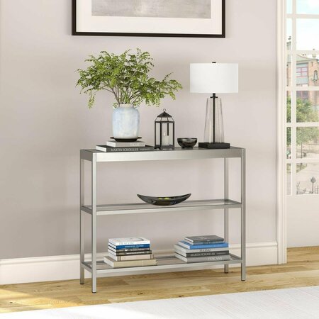 HENN & HART Alexis 36 in. Satin Nickel Console Table AT0376